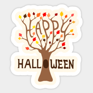 Happy Halloween Fall Tree Sticker